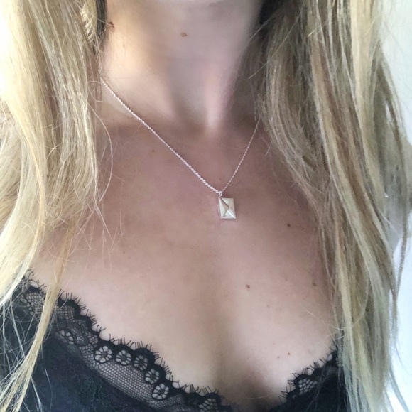 LAST 1! Sterling silver envelope love necklace - Picture 2 of 3